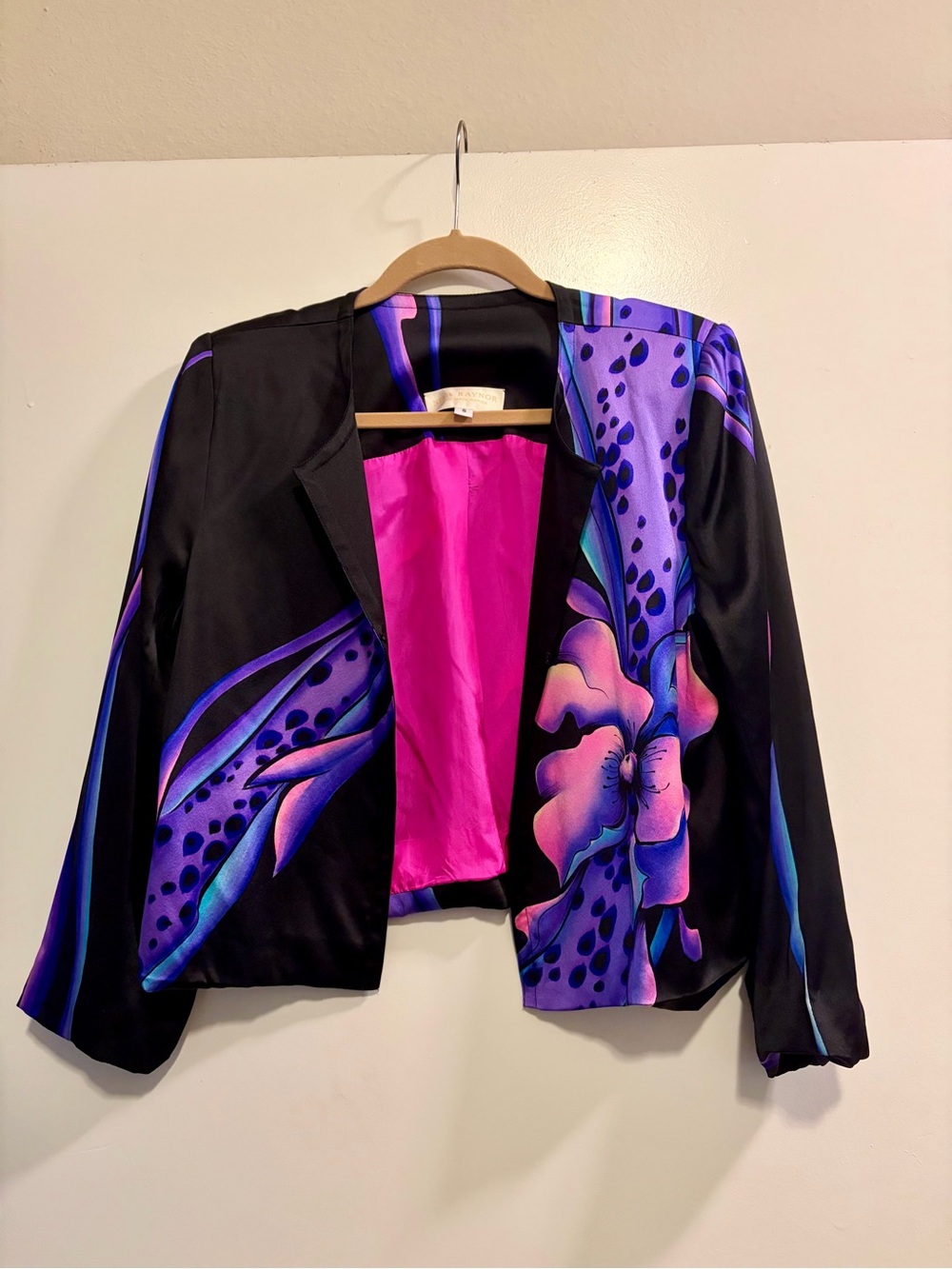 Nina Raynor Bespoke Black Silk Cropped Blazer